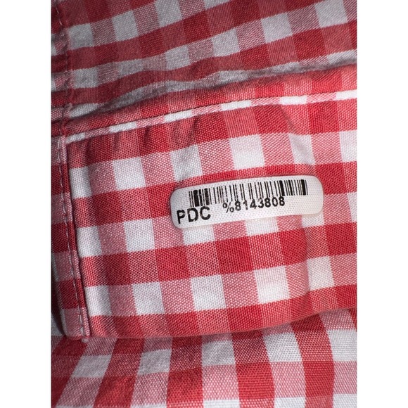 Southern Tide Mens Coral White Gingham Classic Fit Button Down Shirt Size M - Picture 9 of 9